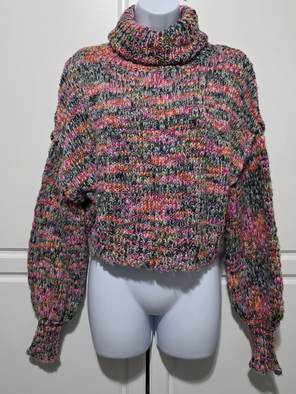 Wild Fable Womens Multicolor Oversized Marled Chunky Knit Turtleneck Sweater